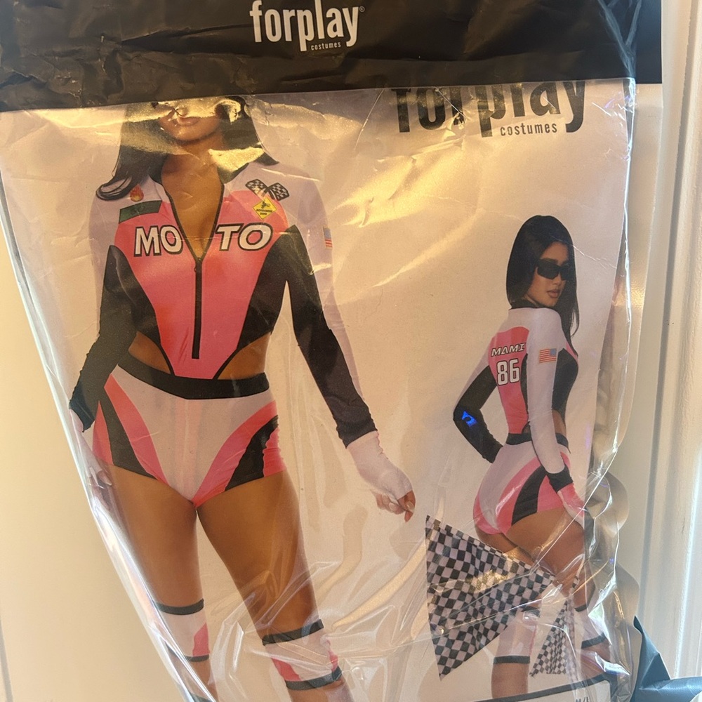 Forplay Moto Costume in Pink, Black, and White